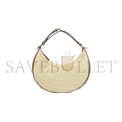 FENDI SMALL HANDBAG FENDIGRAPHY STRAW SHOULDER BAG 8BR798ANWBF1L27 (29*24.5*10cm)